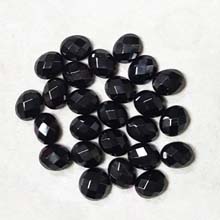08X10MM FACETED OVAL CABOCHON BLACK ONYX(10PCS/BAG)